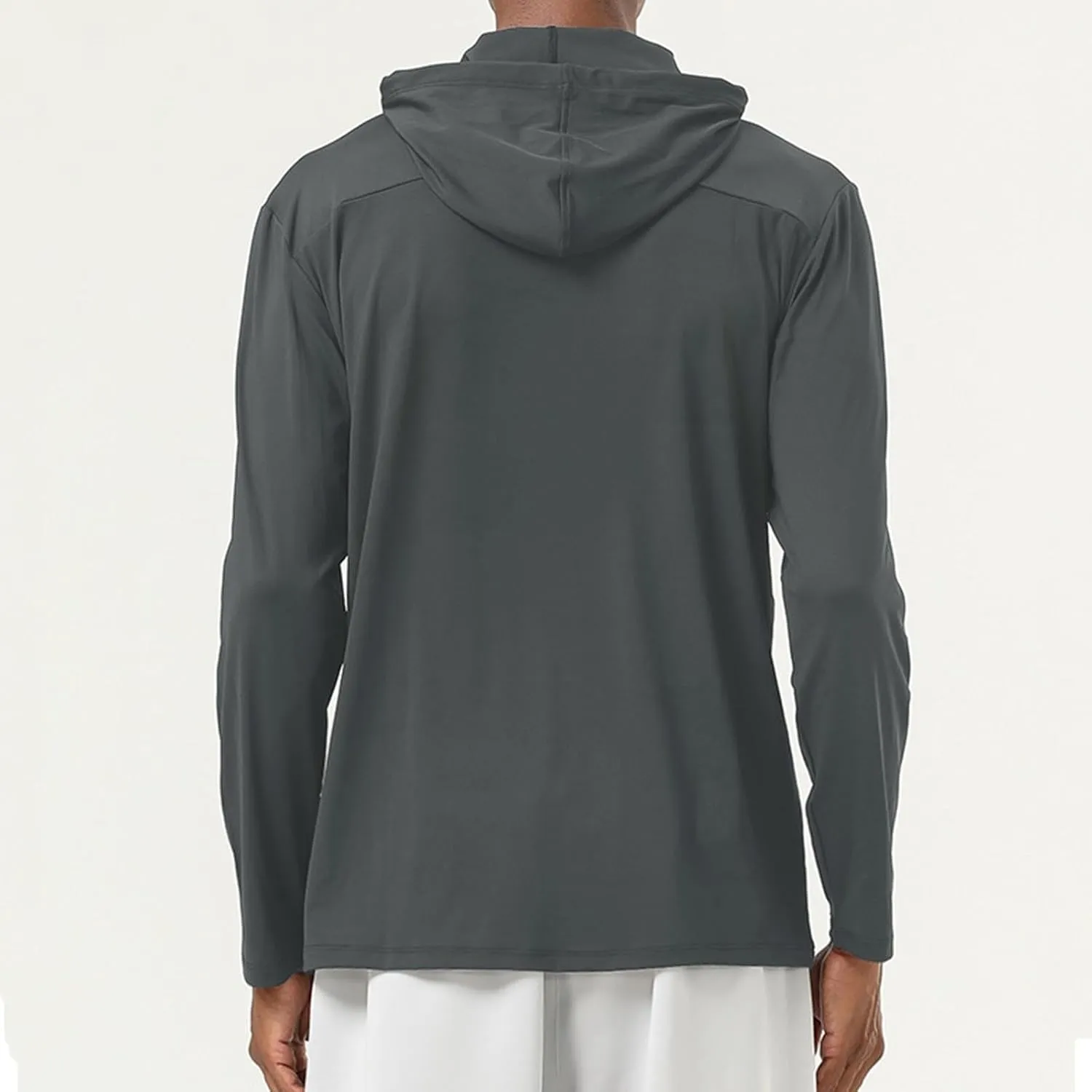 Long Sleeve Active Hoodie Lightweight Workout Upf 50  UV Sun Protection Hooded Fishing Sports Running Shirts for Men