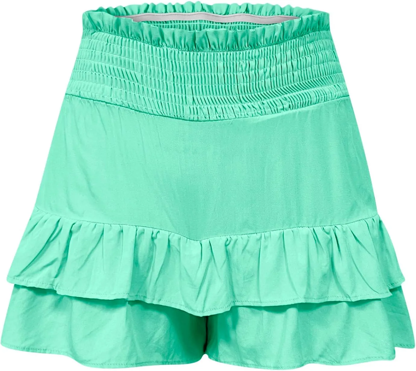 maisdgop Shorts for Women 2024 Summer Pleated Hem Beach Shorts Trendy Ruffle Yoga Shorts Comfy High Waisted Bermuda Shorts