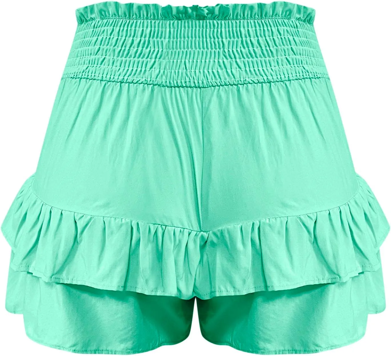 maisdgop Shorts for Women 2024 Summer Pleated Hem Beach Shorts Trendy Ruffle Yoga Shorts Comfy High Waisted Bermuda Shorts