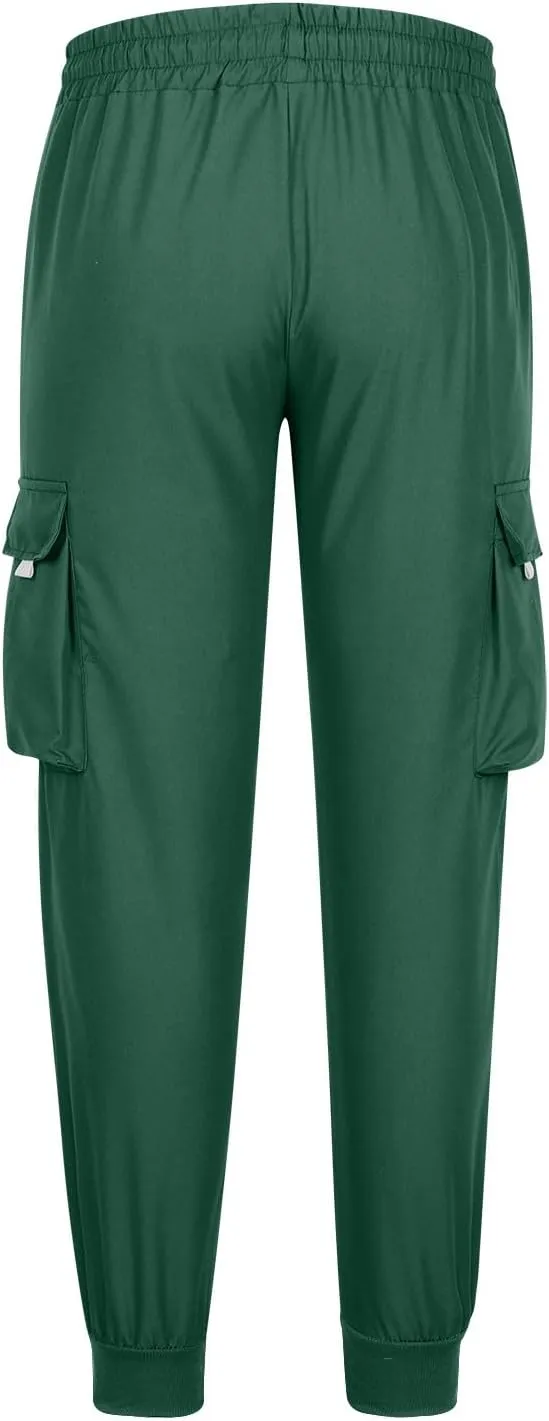 Men Belted Foot Cargo Pants Elastic Waist Slacks Pants Drawstring Gym Pants Outdoor Relaxed Fit Pants Comfy Pants