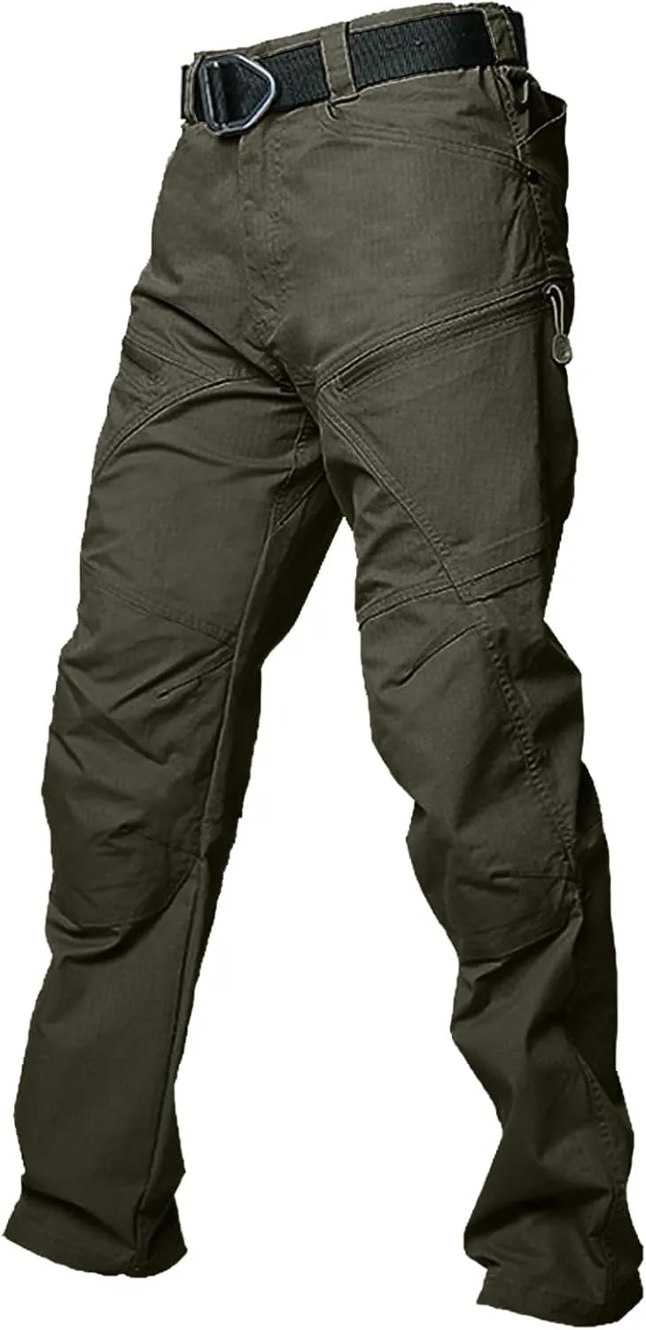 Men Cargo Pants Baggy Casual Work Pants Water Resistant Straight Trousers Hiking Multi Pockets Tactical Pants