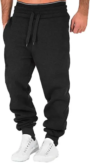 Men Hiking Joggers Sweatpants All Solid Color Painting Cotton Linen Loose Plus Size Loose Straight Sweatpants for Men