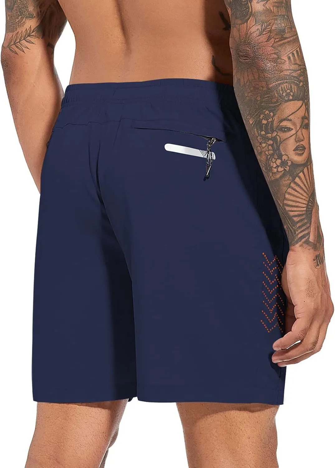 Mens Athletic Shorts 7 Inch Quick Dry Running Sports Shorts Lightweight Workout Gym Shorts Elastic Waist Shorts with Pockets