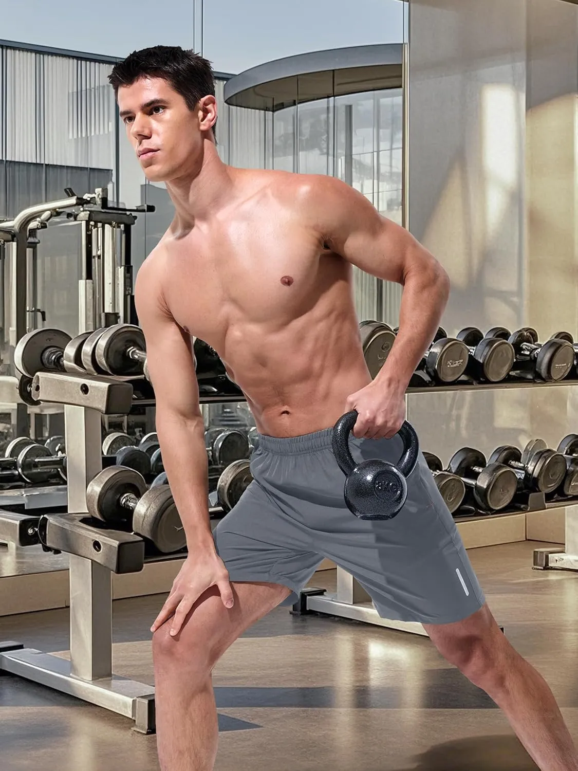 Mens Athletic Shorts Running Shorts Quick Dry Workout Shorts 7"/ 9" Lightweight Gym Basketball Shorts Zipper Pockets