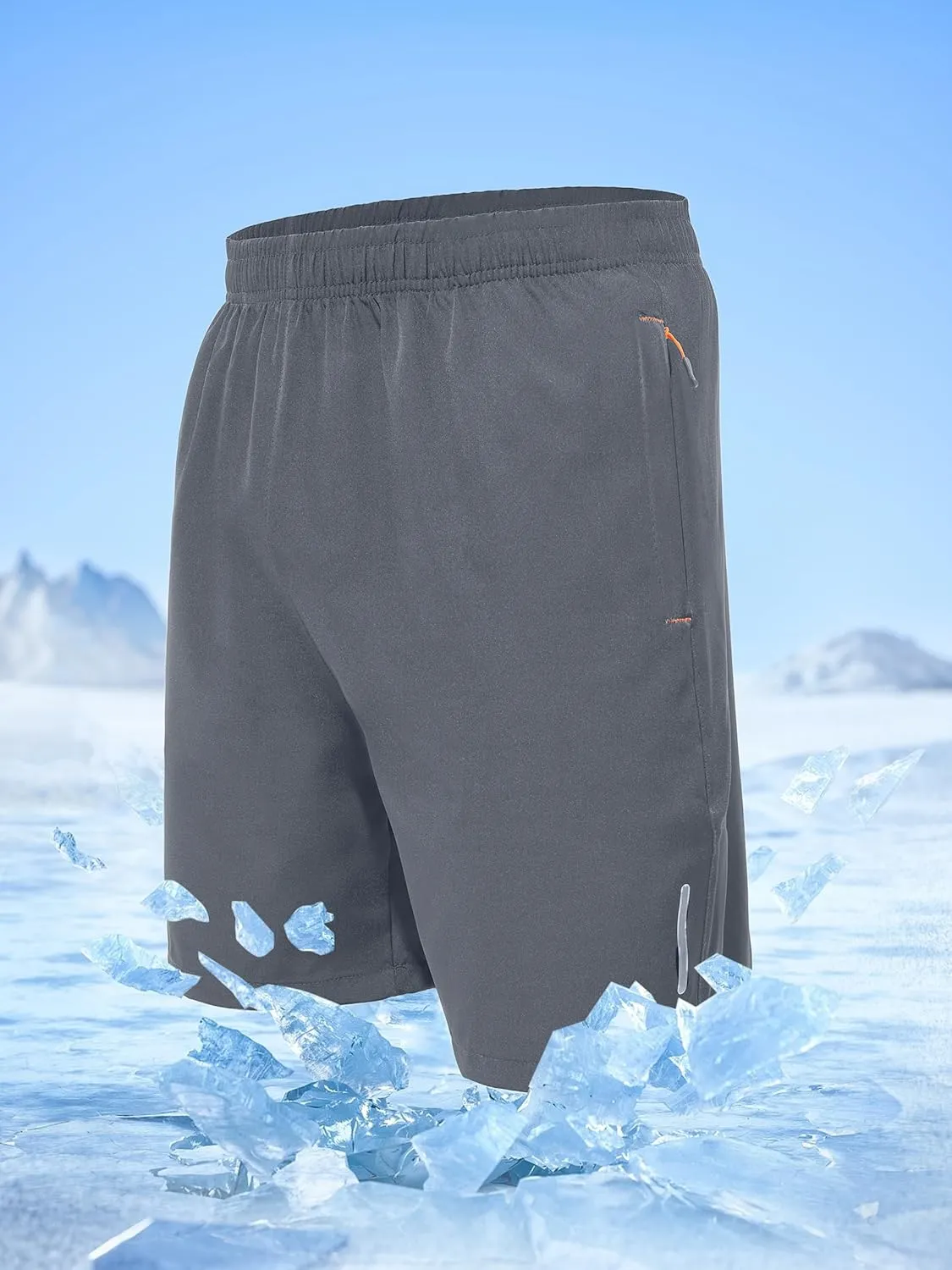 Mens Athletic Shorts Running Shorts Quick Dry Workout Shorts 7"/ 9" Lightweight Gym Basketball Shorts Zipper Pockets