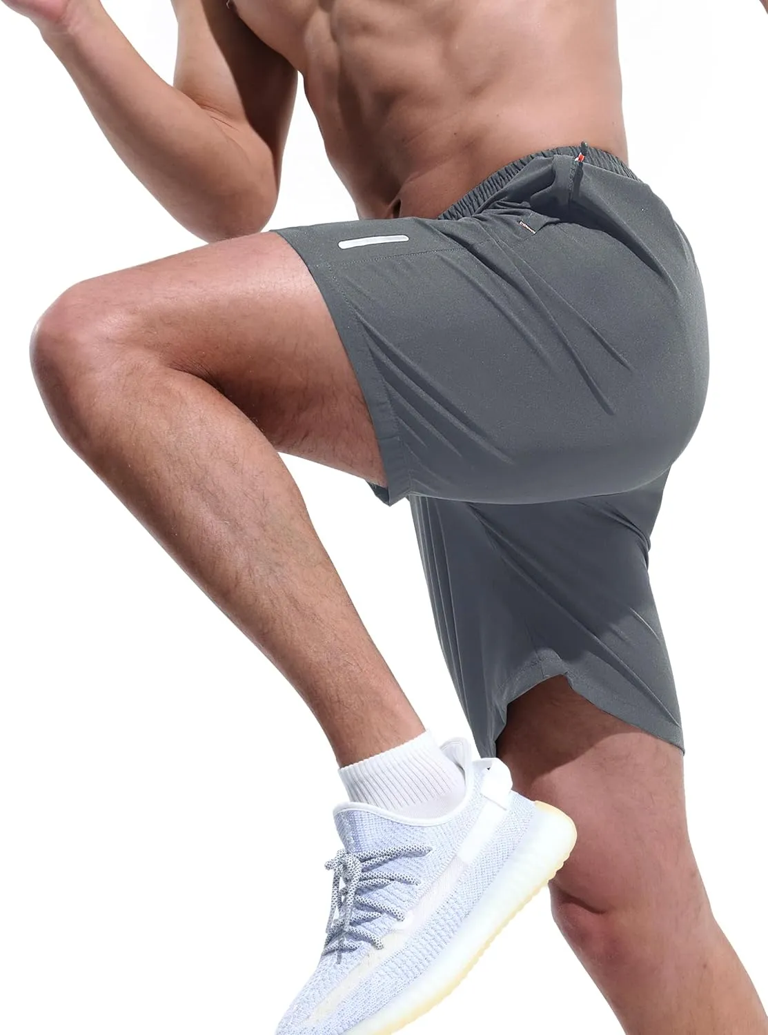 Mens Athletic Shorts Running Shorts Quick Dry Workout Shorts 7"/ 9" Lightweight Gym Basketball Shorts Zipper Pockets