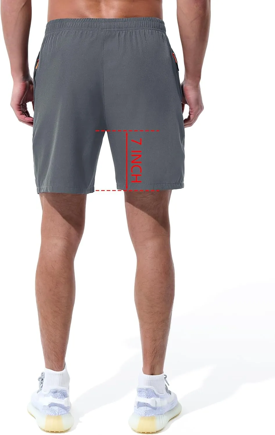 Mens Athletic Shorts Running Shorts Quick Dry Workout Shorts 7"/ 9" Lightweight Gym Basketball Shorts Zipper Pockets