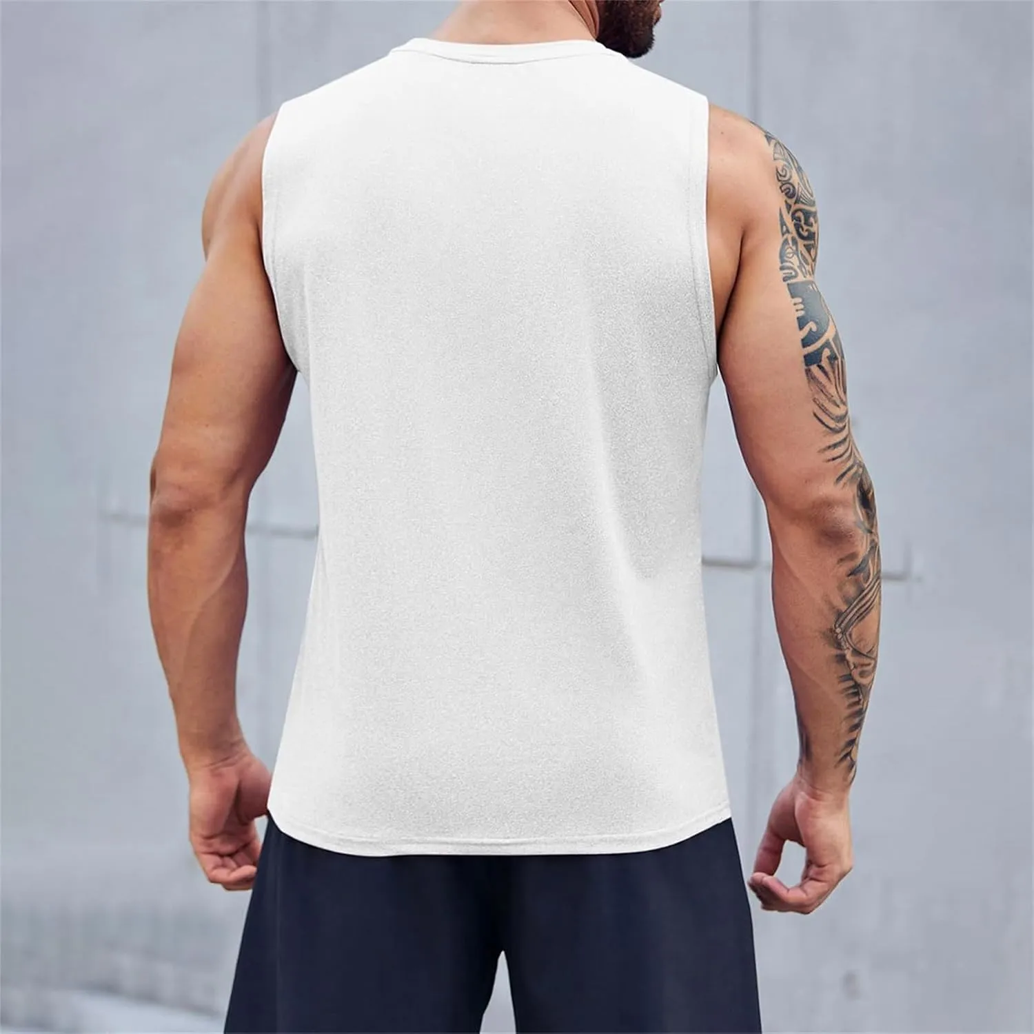 Mens Beach Tank Tops Fashion Graphic Fitness Mesh Breathable Quick Drying Solid Color Sleeveless Tank Top For Men