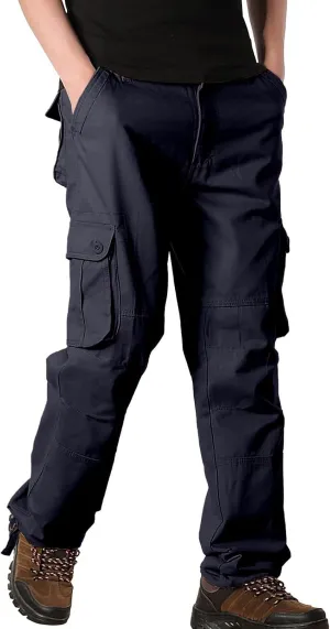 Men's Big and Tall Cargo Pants Loose Straight Leg Outdoor Travel Hiking Trousers Lightweight Tactical Jogger Pants