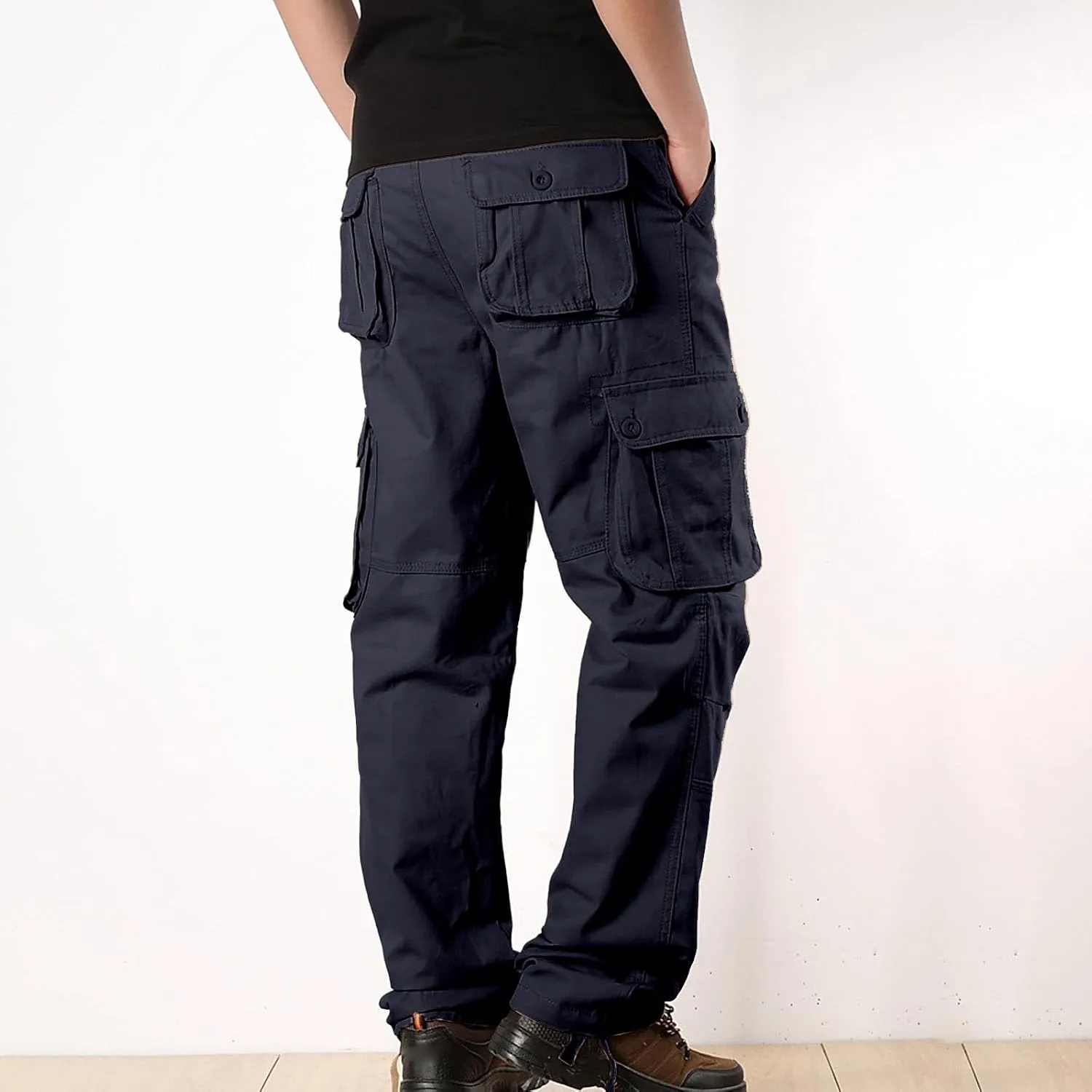 Men's Big and Tall Cargo Pants Loose Straight Leg Outdoor Travel Hiking Trousers Lightweight Tactical Jogger Pants