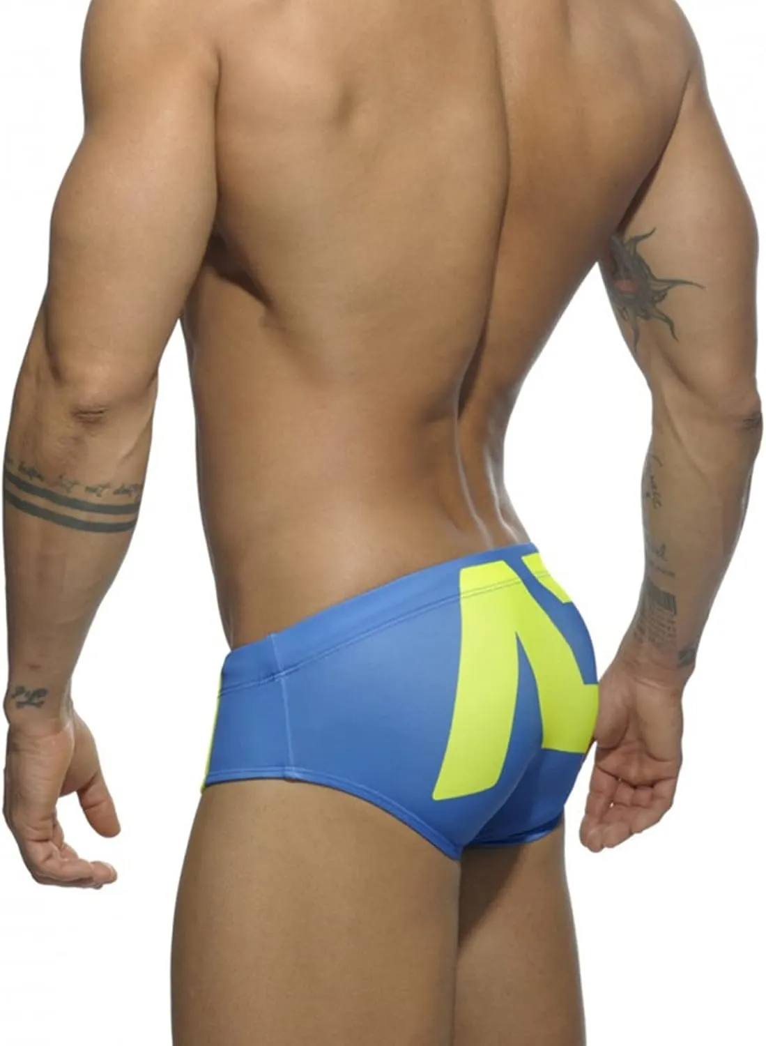 Men's Bikini Swimwear Sexy Low Rise Swimming Briefs with Adjustable Drawstring