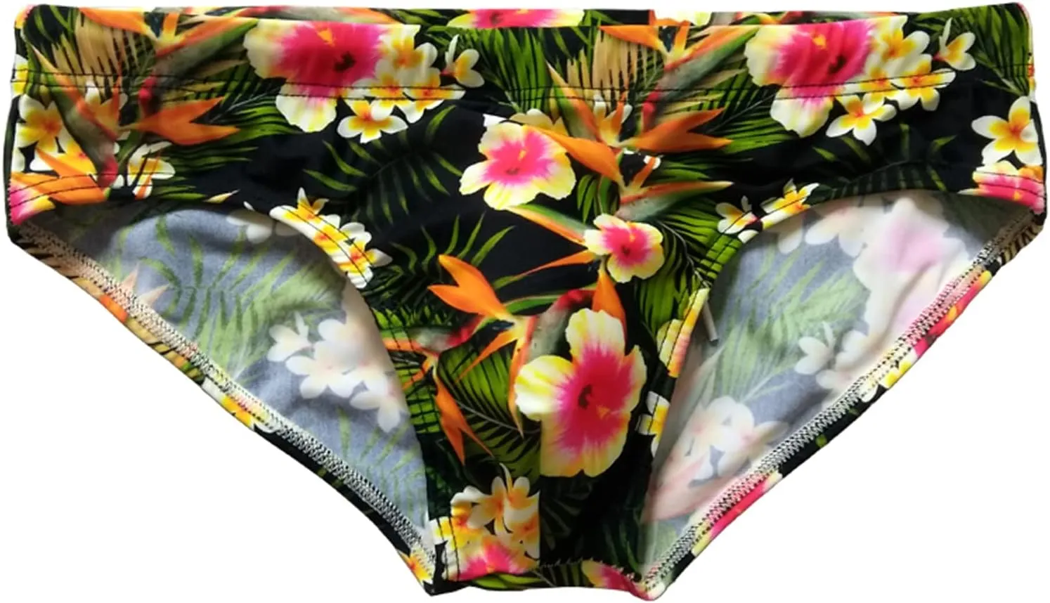 Men's Bikini Swimwear Sexy Low Rise Swimming Briefs with Adjustable Drawstring