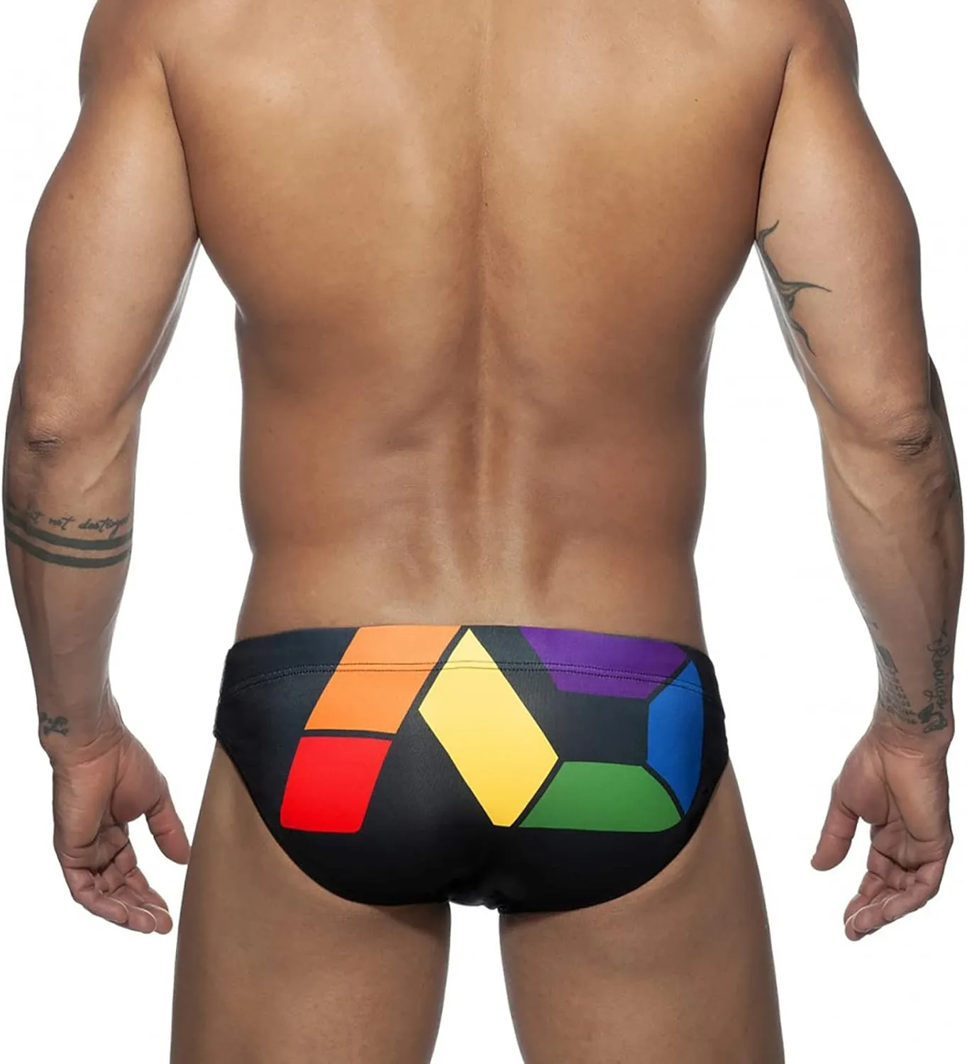 Men's Bikini Swimwear Sexy Low Rise Swimming Briefs with Adjustable Drawstring
