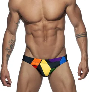 Men's Bikini Swimwear Sexy Low Rise Swimming Briefs with Adjustable Drawstring