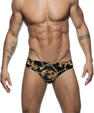 Men's Bikini Swimwear Sexy Low Rise Swimming Briefs with Adjustable Drawstring