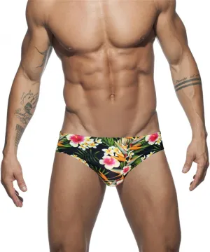 Men's Bikini Swimwear Sexy Low Rise Swimming Briefs with Adjustable Drawstring