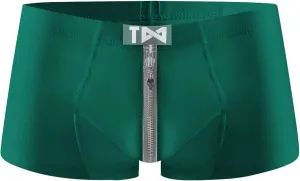 Mens Boxer Underwear Breathable Zipper Up Briefs Underwear Lingerie Cotton Low Waist Underwear Strench Trunks