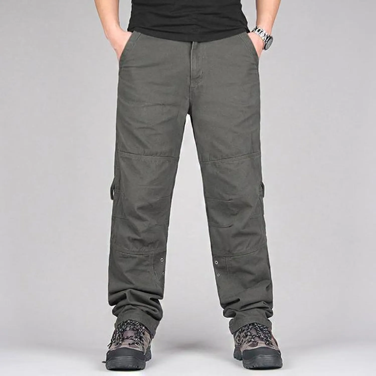 Mens Cargo Pants Relaxed Fit Work Hiking Pants Stretch Tactical Pants Lightweight Outdoor Travel Pants Multi Pockets Pants