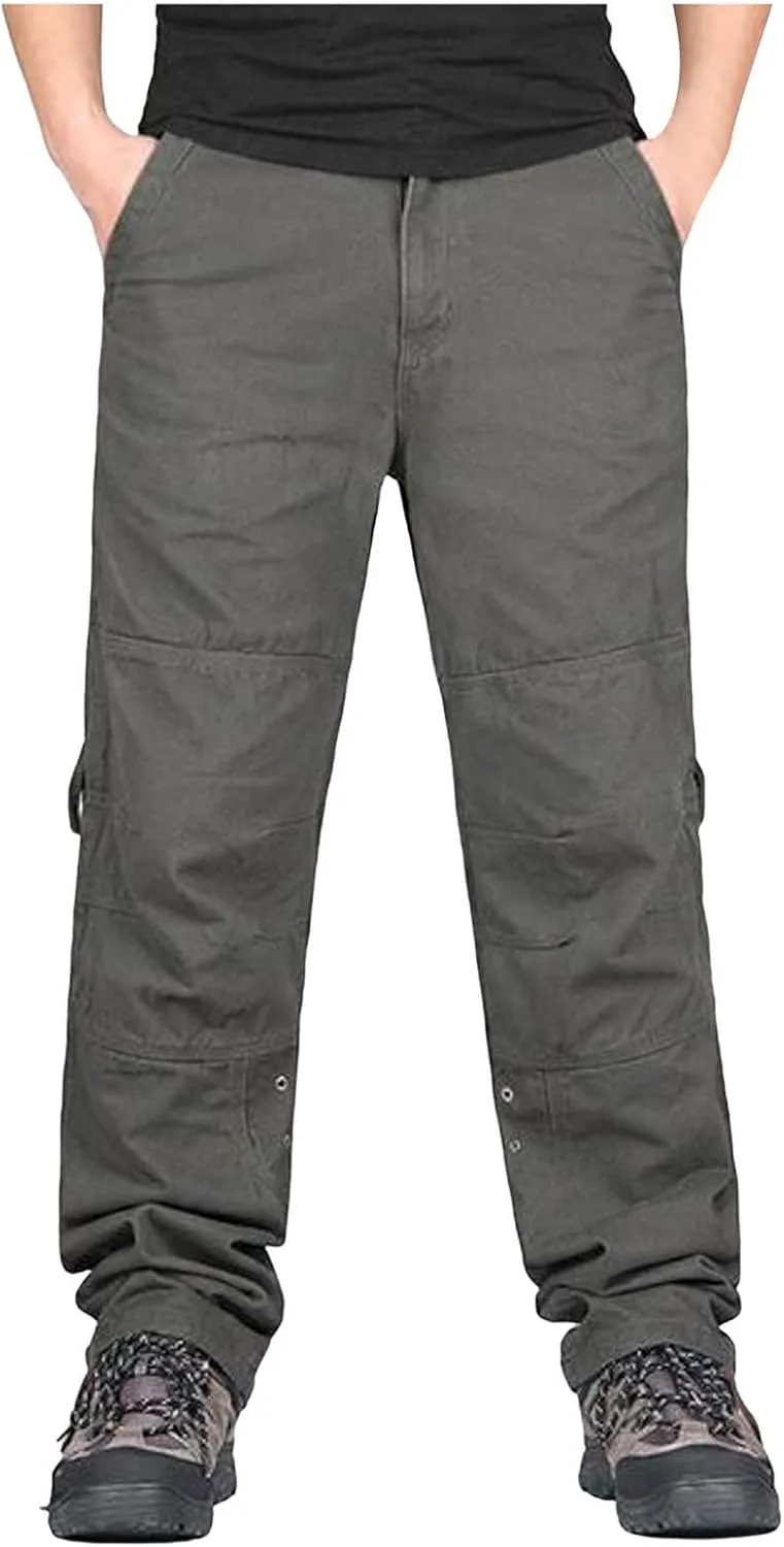 Mens Cargo Pants Relaxed Fit Work Hiking Pants Stretch Tactical Pants Lightweight Outdoor Travel Pants Multi Pockets Pants