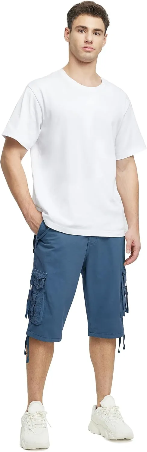 Mens Cargo Shorts Casual Shorts Hiking Shorts Below Knee Relaxed Fit Multi Pockets Running Joggers Outdoor Mens Shorts