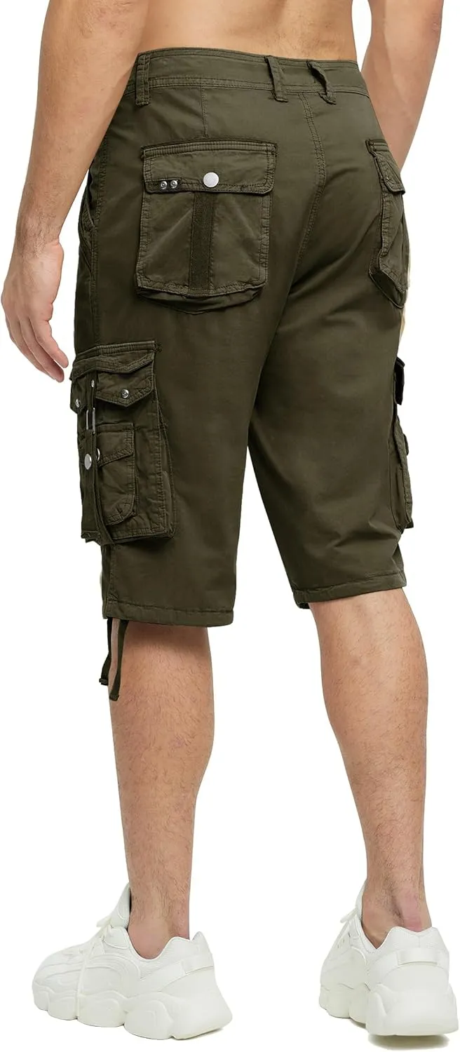 Mens Cargo Shorts Casual Shorts Hiking Shorts Below Knee Relaxed Fit Multi Pockets Running Joggers Outdoor Mens Shorts