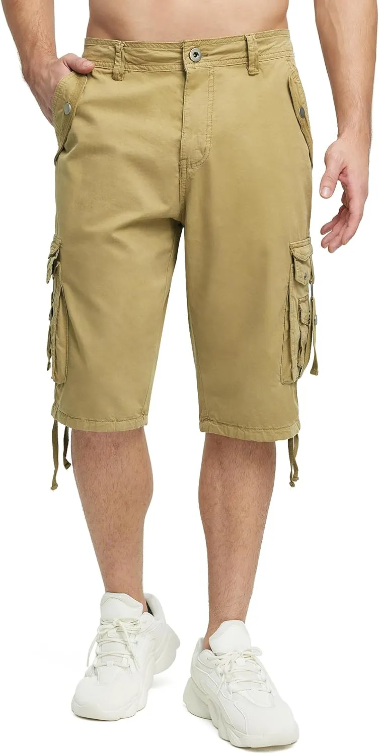 Mens Cargo Shorts Casual Shorts Hiking Shorts Below Knee Relaxed Fit Multi Pockets Running Joggers Outdoor Mens Shorts