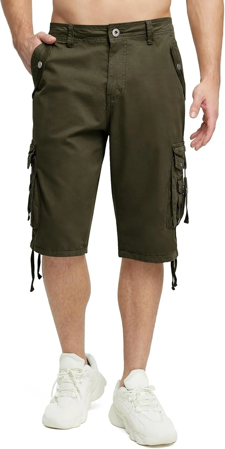 Mens Cargo Shorts Casual Shorts Hiking Shorts Below Knee Relaxed Fit Multi Pockets Running Joggers Outdoor Mens Shorts