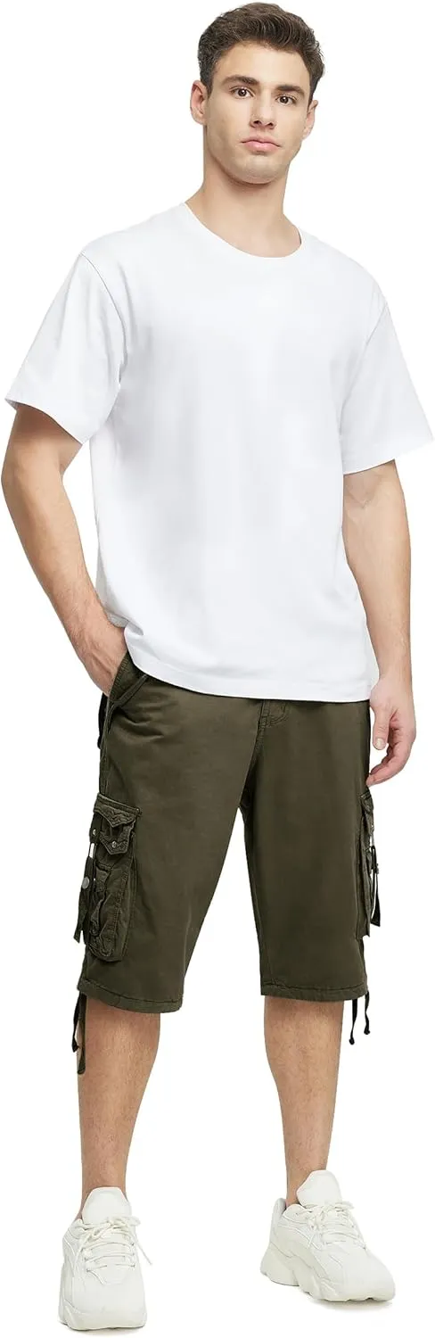 Mens Cargo Shorts Casual Shorts Hiking Shorts Below Knee Relaxed Fit Multi Pockets Running Joggers Outdoor Mens Shorts