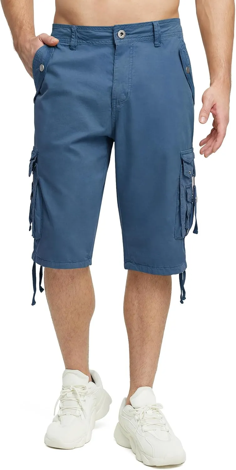 Mens Cargo Shorts Casual Shorts Hiking Shorts Below Knee Relaxed Fit Multi Pockets Running Joggers Outdoor Mens Shorts