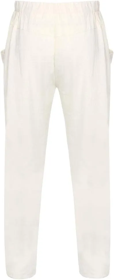 Men's Casual Pants Linen Pants Relaxed-Fit Beach Pants Summer Yoga Pants Soft Elastic Waist Pants
