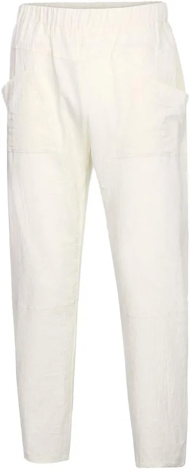 Men's Casual Pants Linen Pants Relaxed-Fit Beach Pants Summer Yoga Pants Soft Elastic Waist Pants