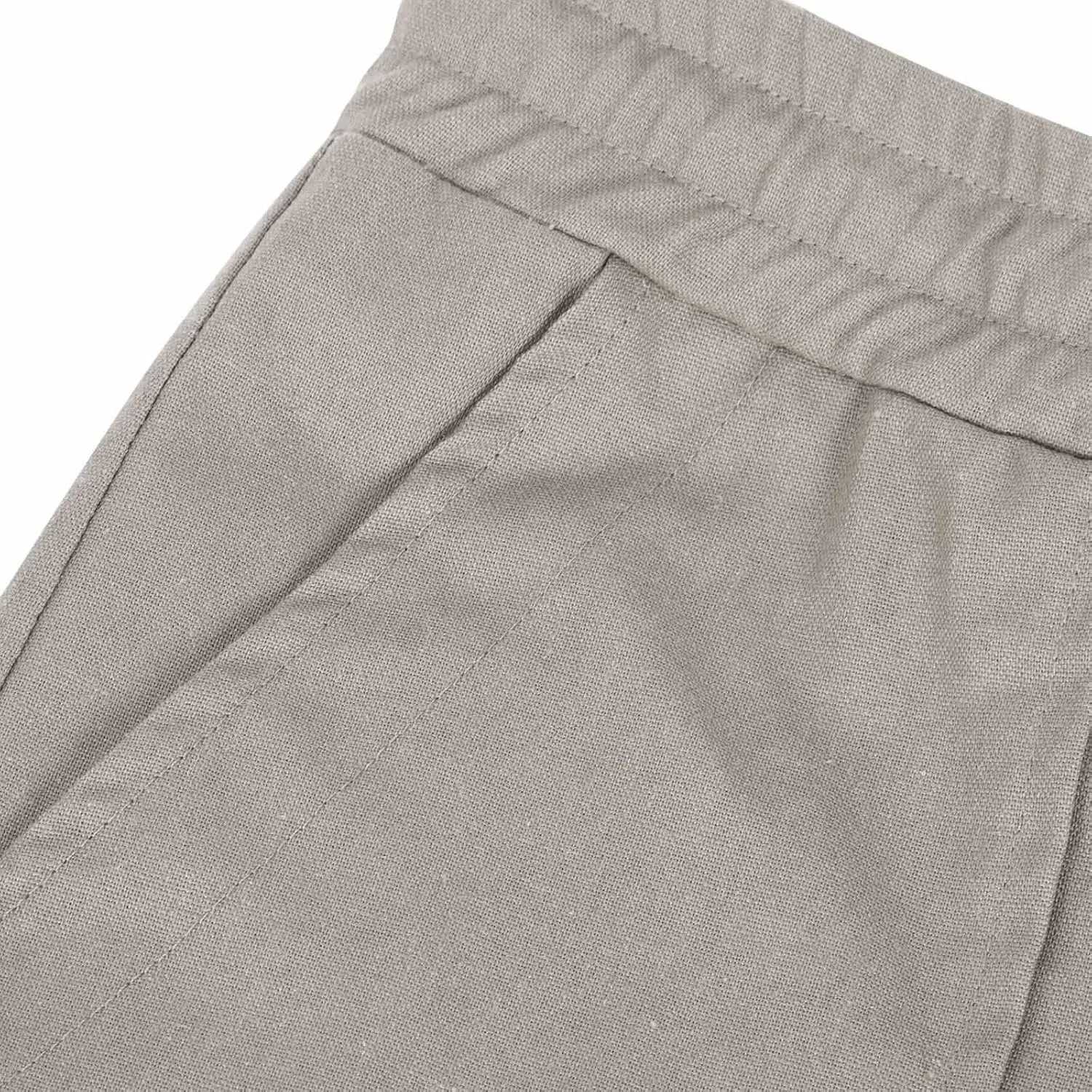 Men's Cotton Linen Pants Casual Work Pant Spring Business Elastic Drawstring Waist Trousers 2025 Solid Comfy Outfits