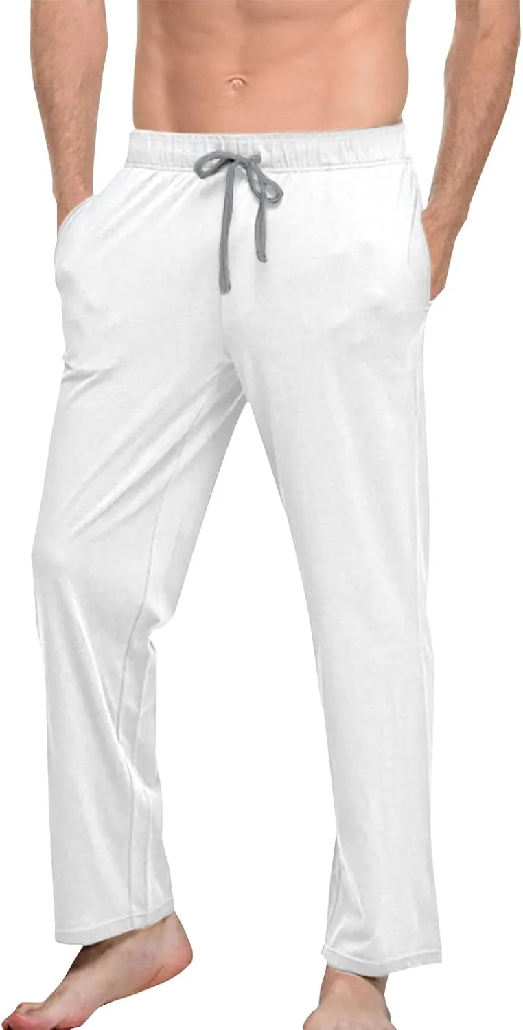 Mens Cotton Yoga Pants Home Trousers Running Bodybuilding Casual Pants Joggers Lightweight Sweatpants