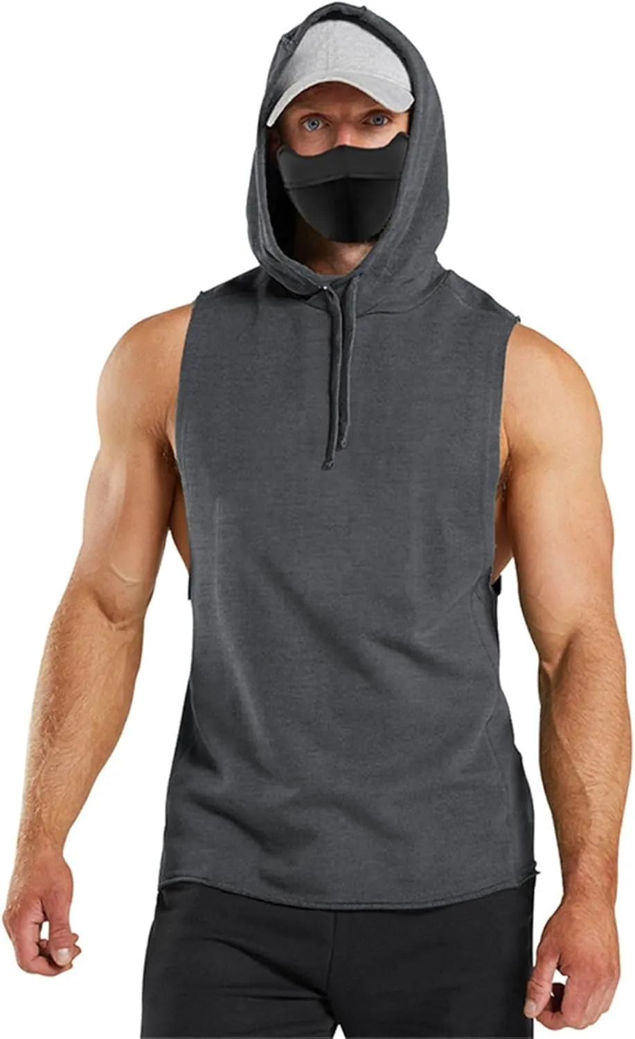 Mens Knit Sleeveless Tank Tops Shirt Cardigan Sleeveless Shirt Men'S Sports Tops Bodybuilding Fitness Sleeveless