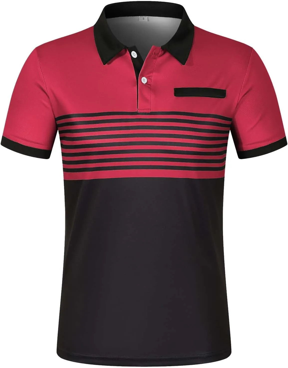 Mens Lightweight Golf Shirts with Pocket Button Down Short Sleeve Summer Casual Polos for Men Slim Fit Stretch Lapel Shirts