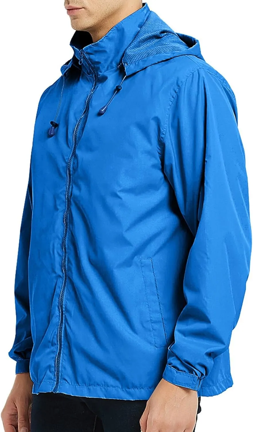 Men's Lightweight Waterproof Rain Jackets with Hood Long Sleeve Breathable Hooded Raincoats Hiking Athletic Shirts