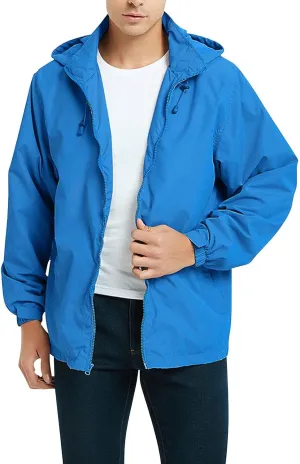 Men's Lightweight Waterproof Rain Jackets with Hood Long Sleeve Breathable Hooded Raincoats Hiking Athletic Shirts