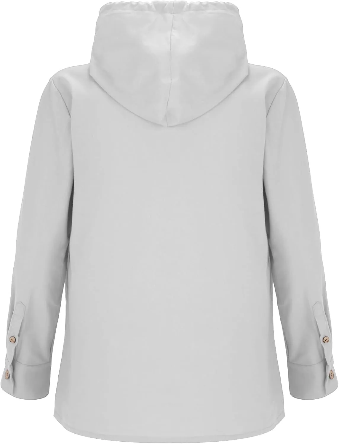 Mens Linen Hippie Guayabera Shirts with Hood Long Sleeve Beach Button Up Hooded Sweatshirts V Neck Casual Yoga Shirts