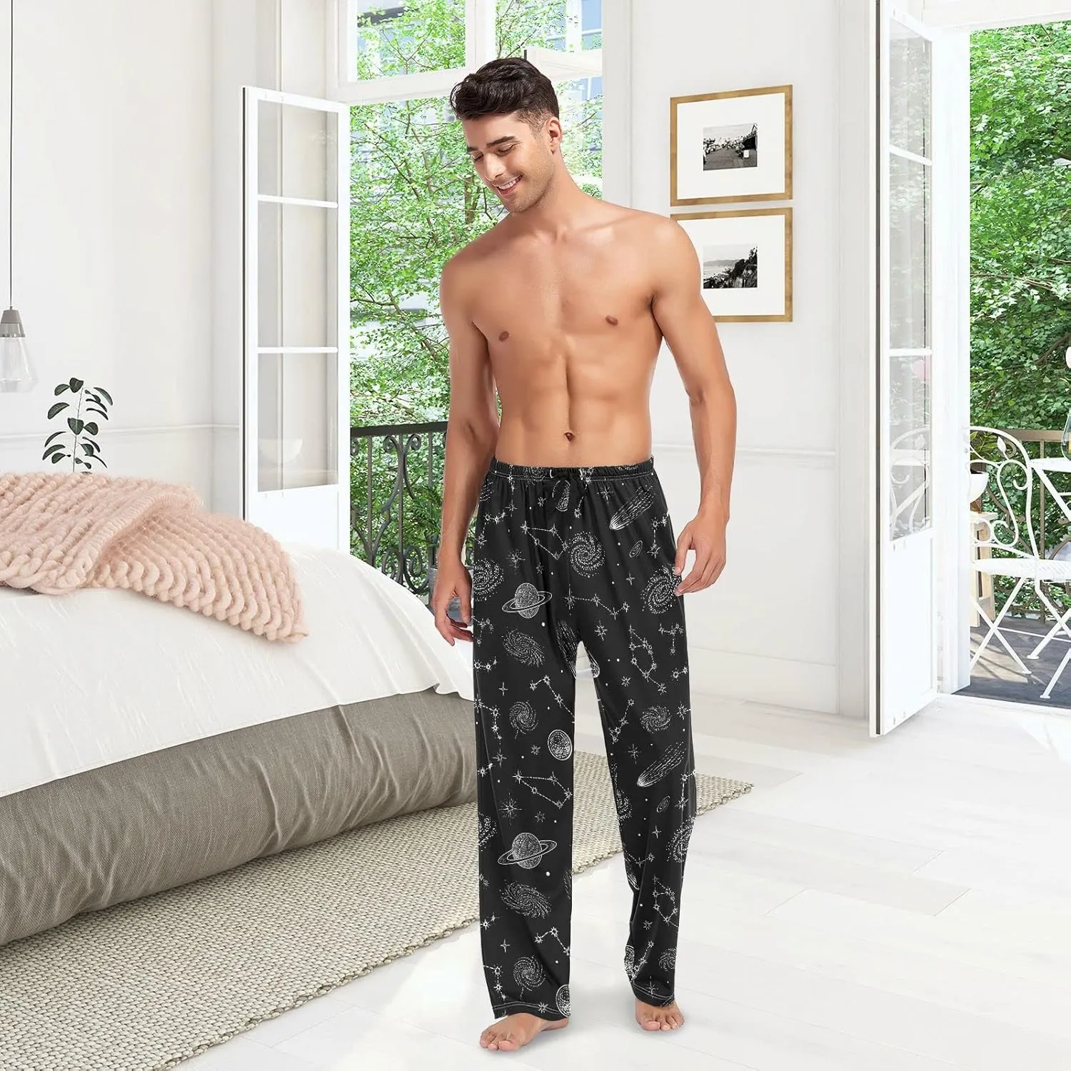 Men's Pajama Pants Super Soft Sleep Lounge Pants Pjs Bottoms with Pockets