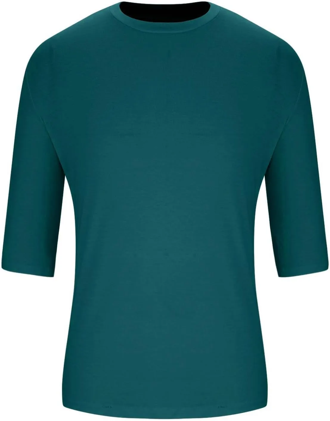 Mens Plus Size Solid Color T-Shirts Casual Crewneck 3/4 Sleeve Shirts 2025 Summer Tops Basic Pullover Workout Tees