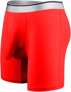 Mens Sexy Long Leg Silky Smooth Quick Dry Pouch Boxer Briefs Underwear
