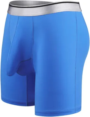 Mens Sexy Long Leg Silky Smooth Quick Dry Pouch Boxer Briefs Underwear