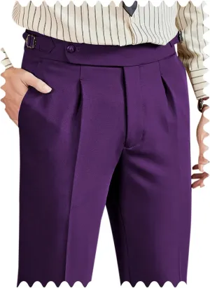 Mens Suit Pants Classic Gurkha Pants Formal Business Casual Pants Men Stretch Dress Pants Slim Fit Pants