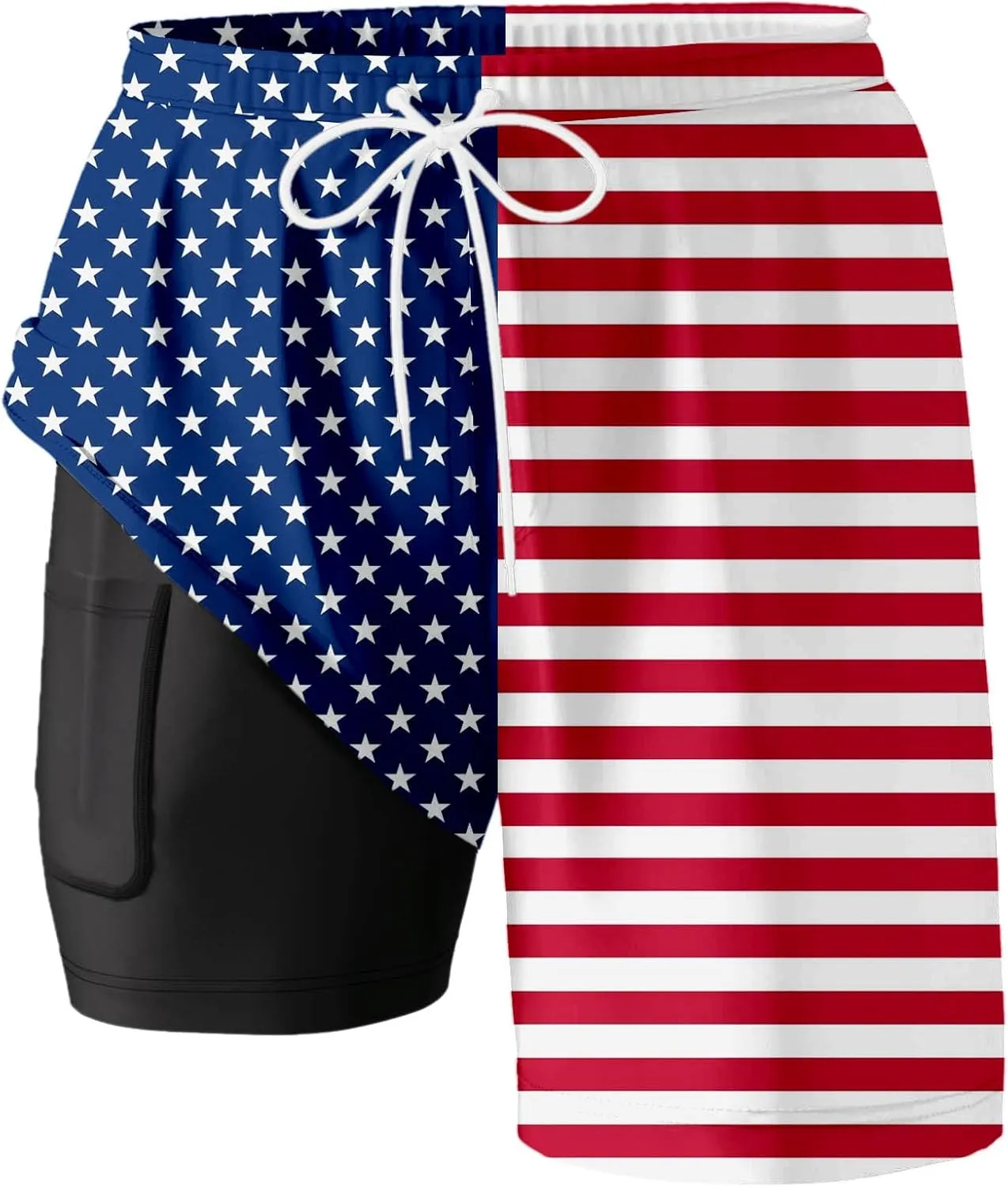 Mens Swim Trunks with Compression Liner Quick Dry Swimming Shorts 2025 Summer Beach Shorts with Pockets