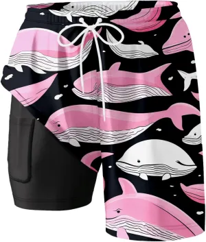 Mens Swim Trunks with Compression Liner Quick Dry Swimming Shorts 2025 Summer Beach Shorts with Pockets