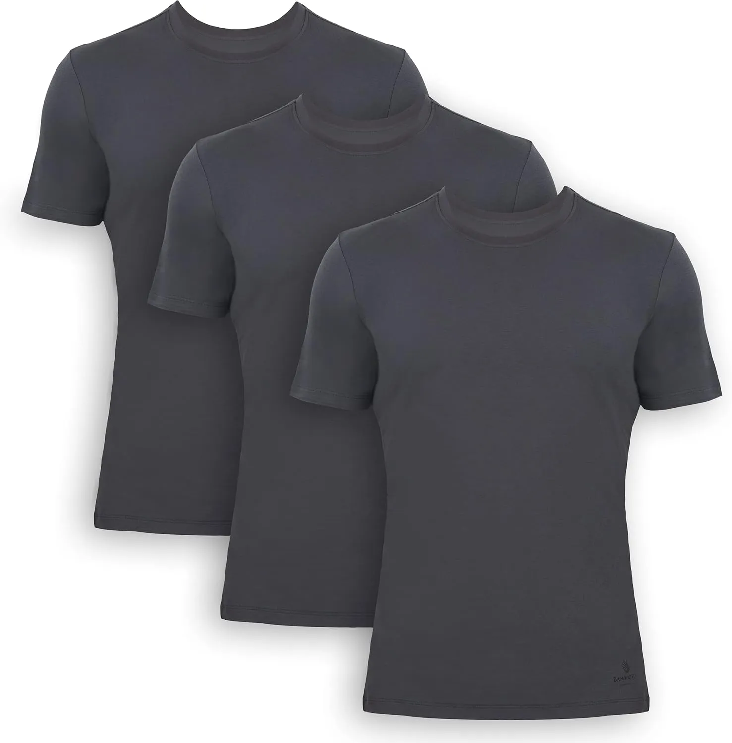 Men's T-Shirts Rayon Made from Bamboo - Modern Fit, Moisture Wicking Undershirt - Crewneck/V-Neck Tees, 3-Pack