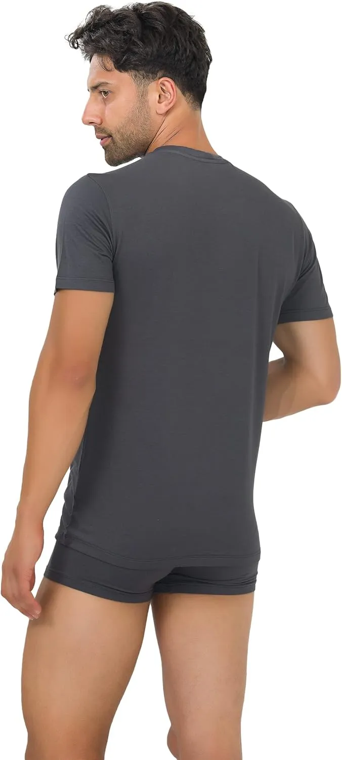 Men's T-Shirts Rayon Made from Bamboo - Modern Fit, Moisture Wicking Undershirt - Crewneck/V-Neck Tees, 3-Pack