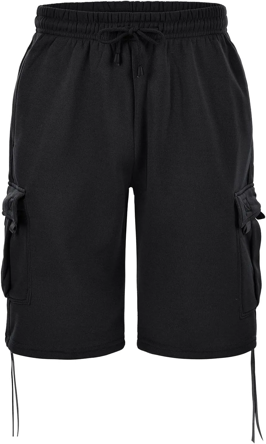 Mens Tactical Cargo Long Shorts 3/4 Casual Hiking Capri Pants Below Knee Length Multi Pocket Athletic Running Shorts