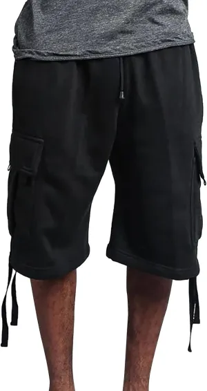 Mens Tactical Cargo Long Shorts 3/4 Casual Hiking Capri Pants Below Knee Length Multi Pocket Athletic Running Shorts