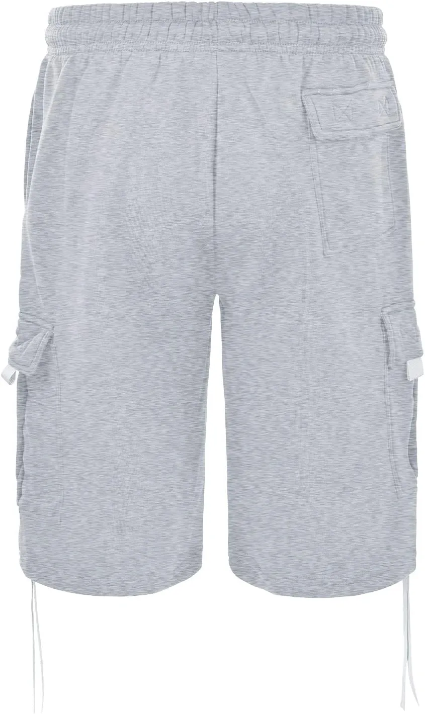 Mens Tactical Cargo Long Shorts 3/4 Casual Hiking Capri Pants Below Knee Length Multi Pocket Athletic Running Shorts